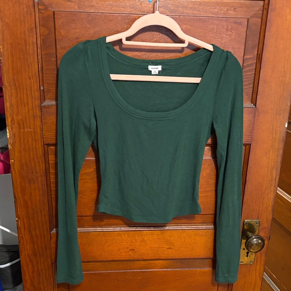 Garage Deep Green Long Sleeve Top